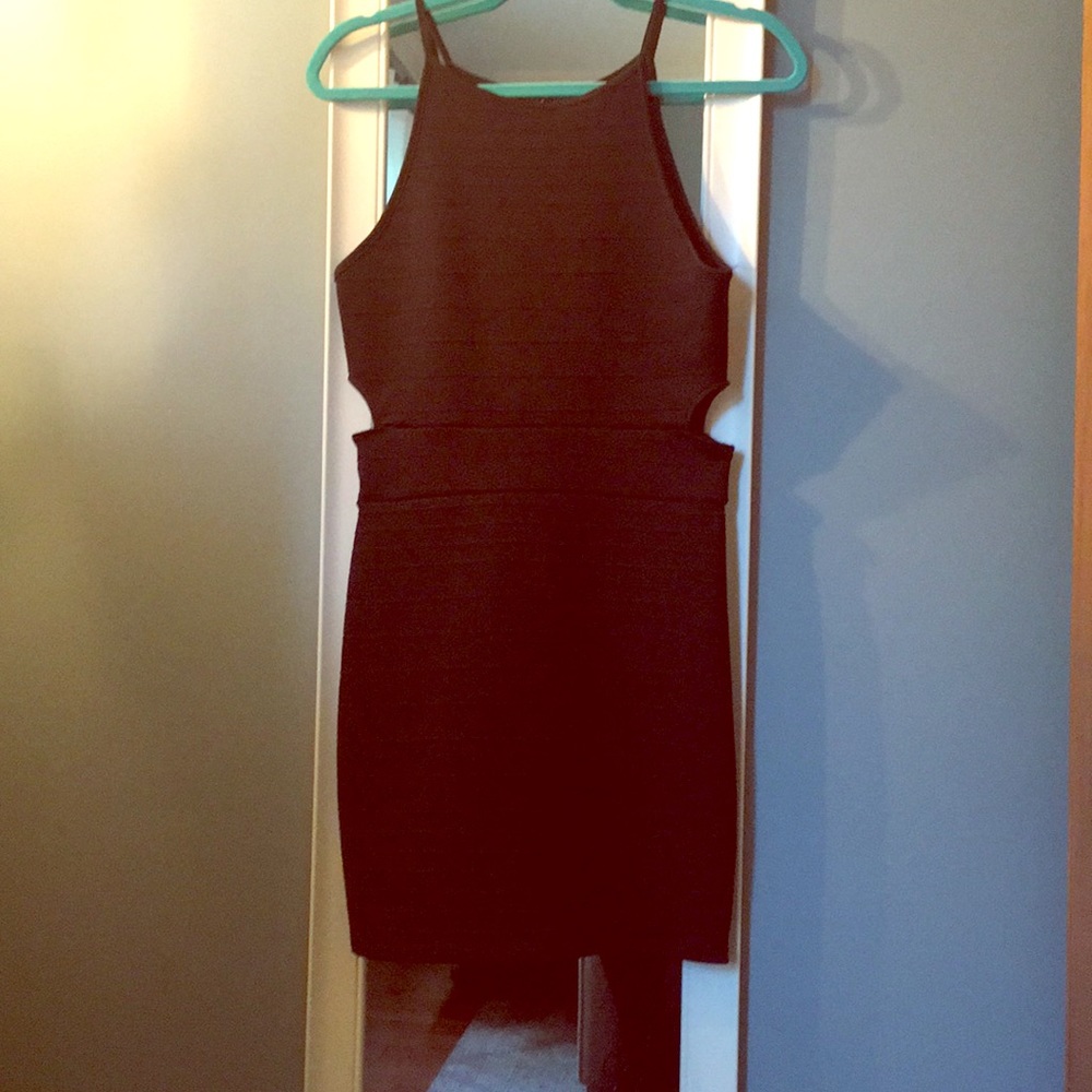 Black bodycon dress with cutouts on side size M